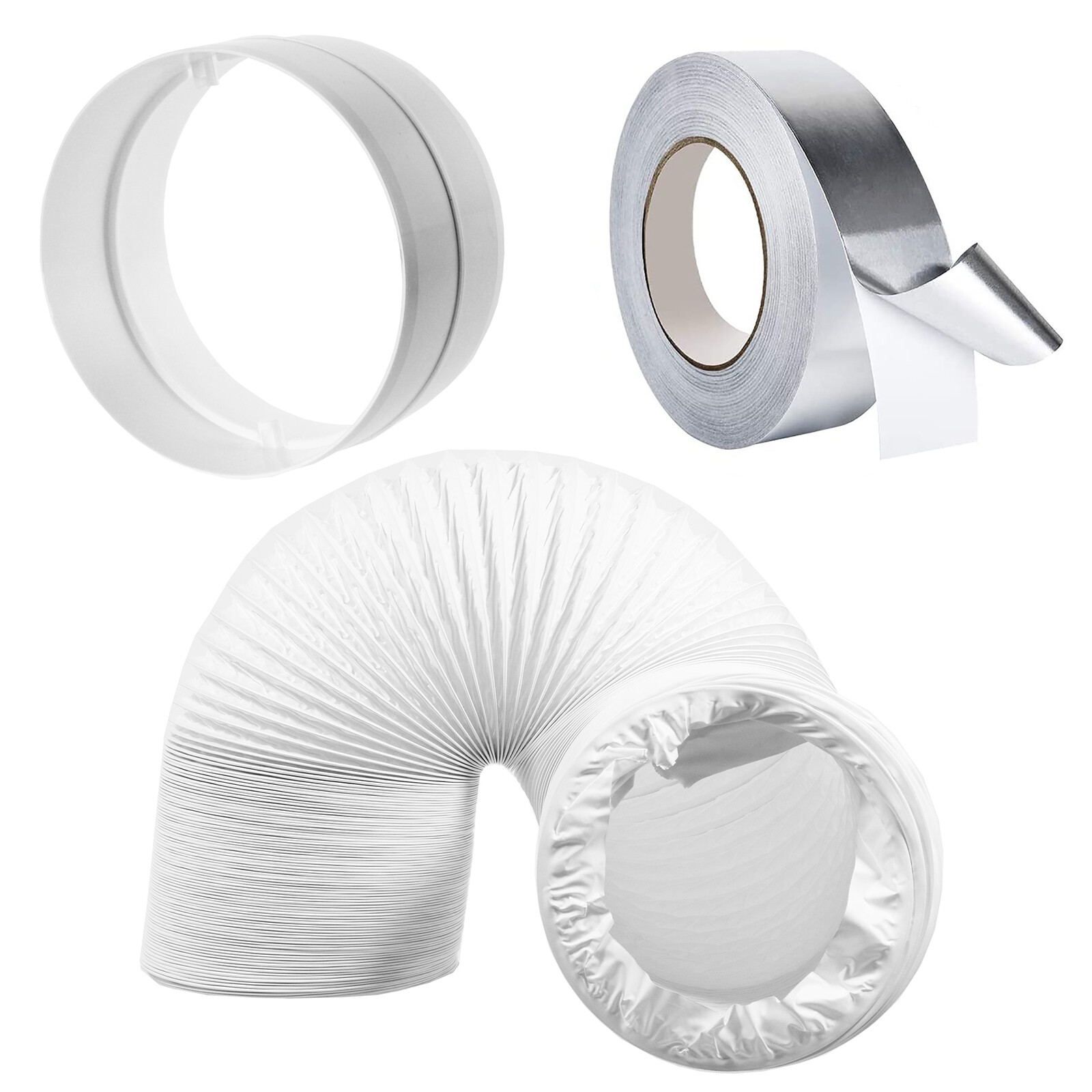 Air Conditioning Vent Hose Kit 6" / 152mm x 6m Duct + Extension Connector + Tape