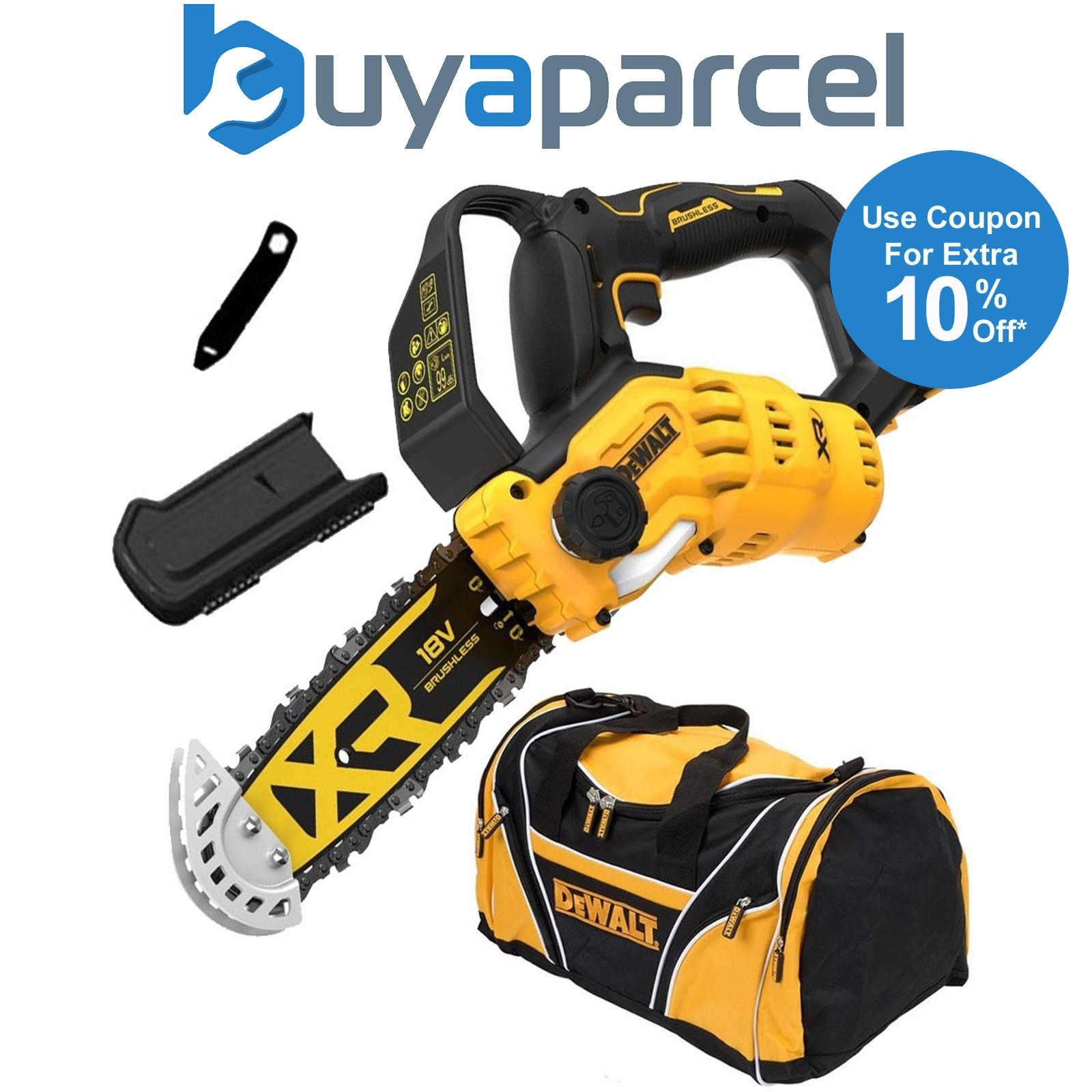 Dewalt DCMPS520N 18v 20cm Cordless Brushless Pruning Saw One Handed Chainsaw Bag