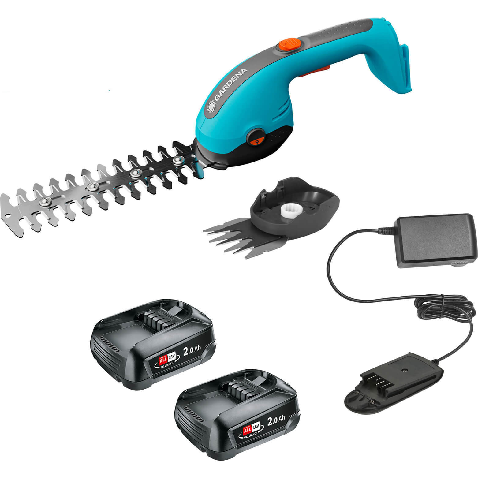 Gardena POWERCUT 20 P4A 18v Cordless Grass and Shrub Shears 2 x 2ah Li-ion