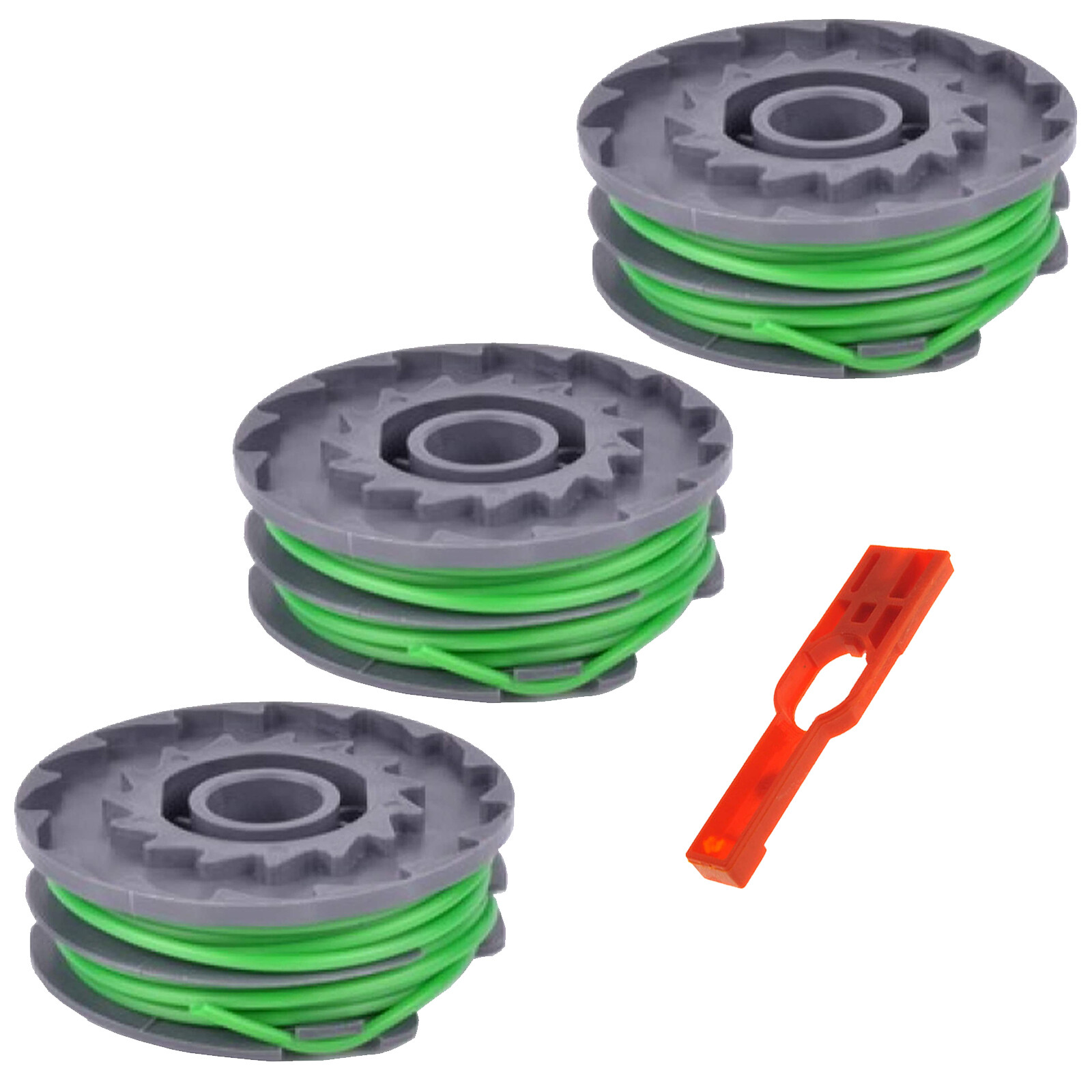 Strimmer Line Spool x 3 + Feeder for FLYMO Contour 600HD 580E 650E Trimmer