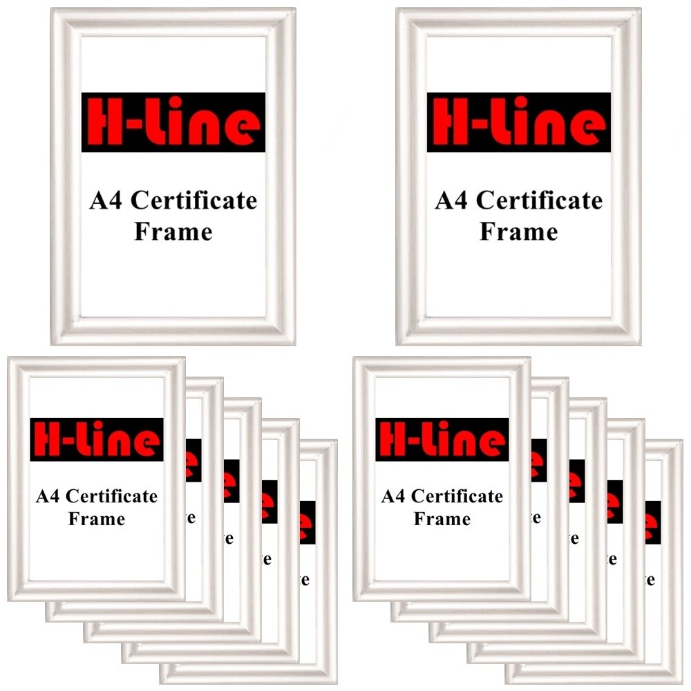 12 X A4 CERTIFICATE SILVER PHOTO PICTURE FRAMES STYRENE FRONT WALL MOUNTABLE