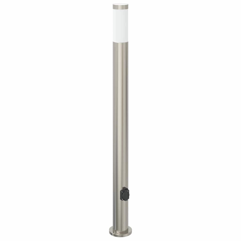 Bollard Light with Outlet 110cm Stainless Steel Outdoor Garden E27 Socket vidaXL