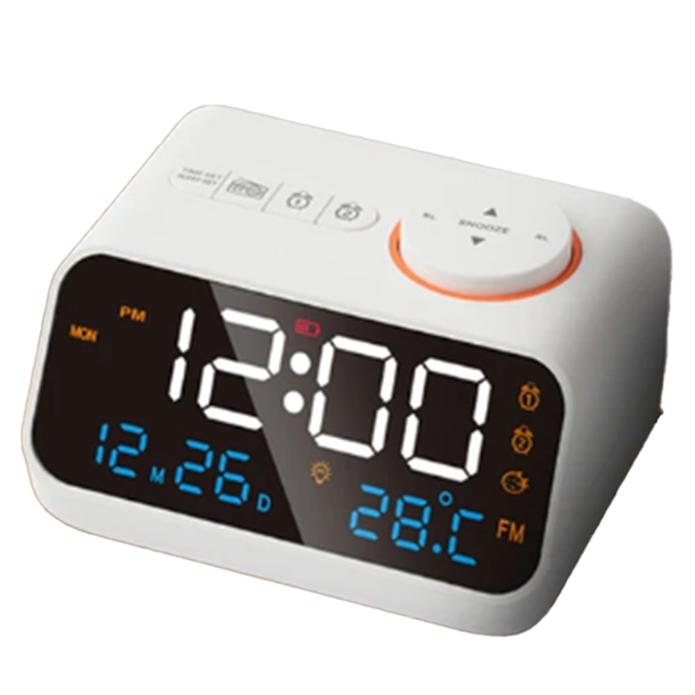 FM Radio LED Alarm Clock for Bedside . Digital Table Calendar with8968