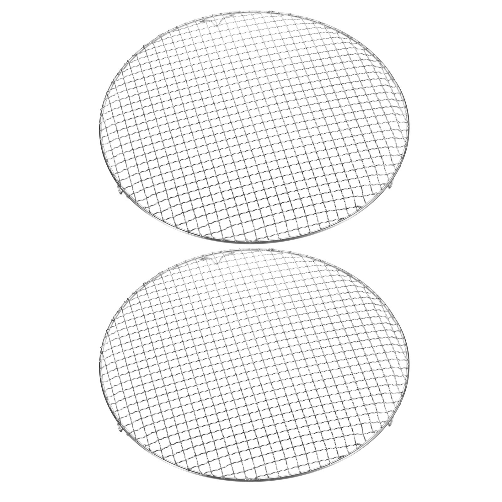 2pcs Round Cooking Rack 16" 201 Stainless Steel Barbecue Grill with 20mm Legs
