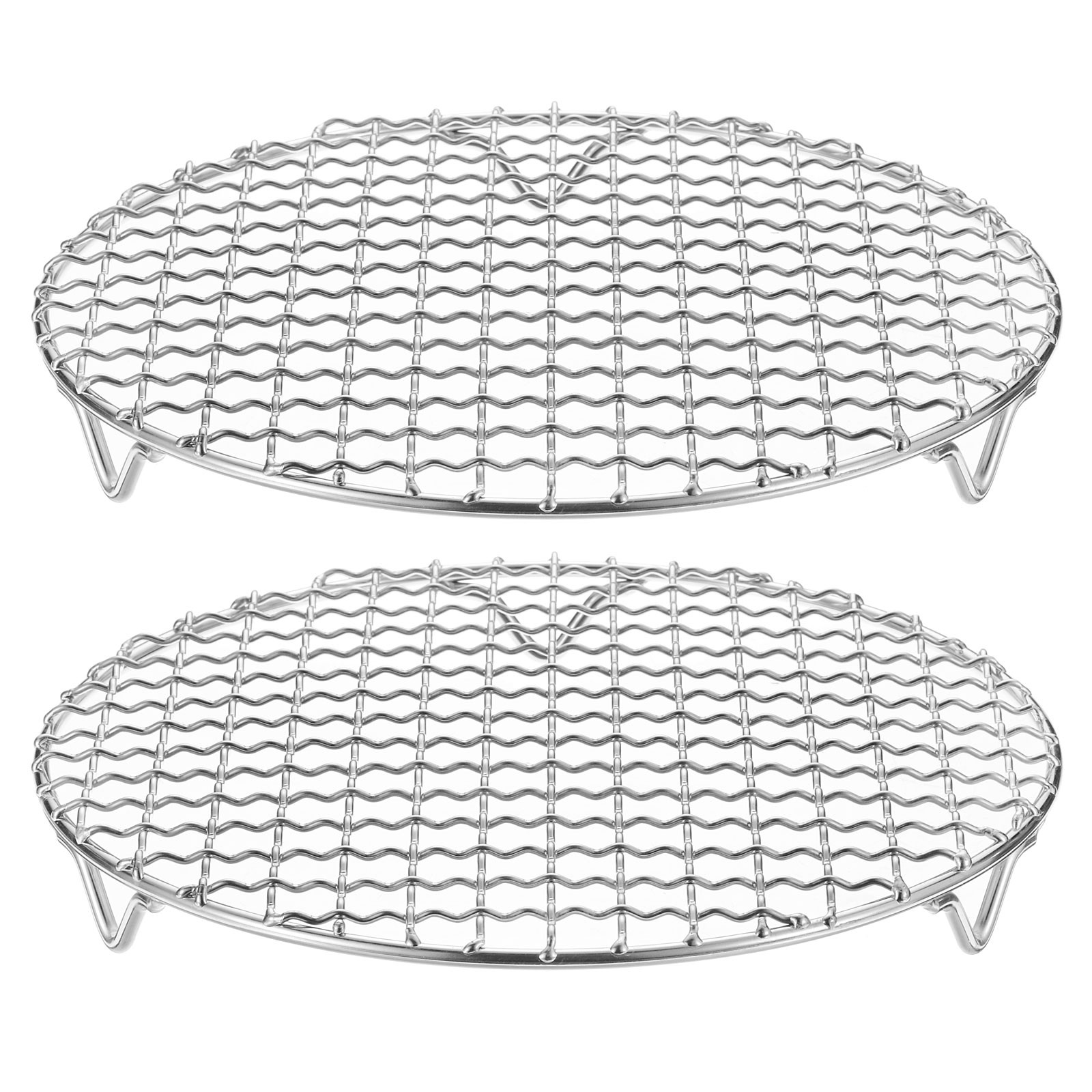 2pcs Round Cooking Rack 8.3" 201 Stainless Steel Barbecue Grill with 20mm Legs