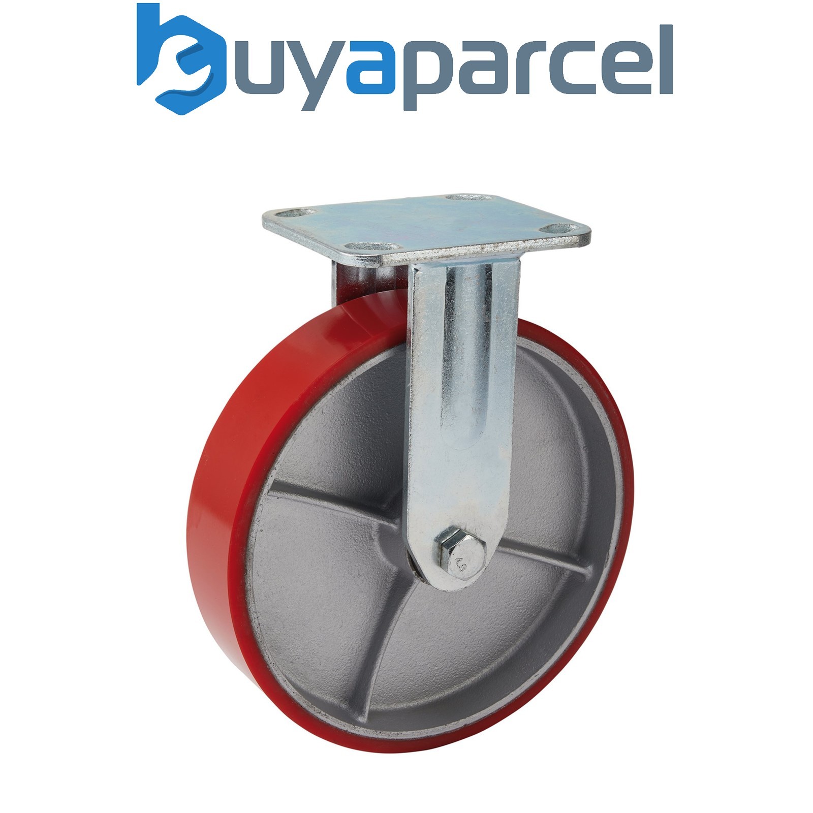 Draper 65534 Fixed Plate Fixing Heavy Duty Polyurethane Wheel, 200mm Diameter, S