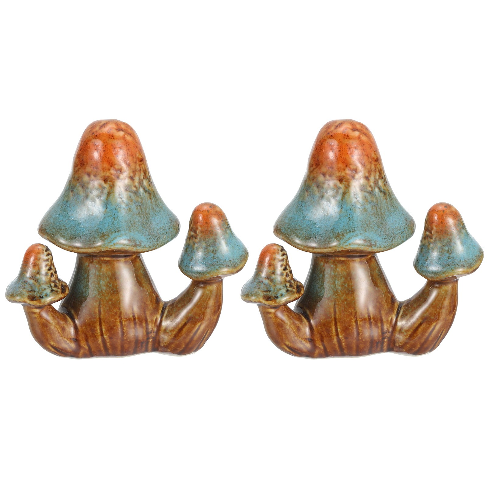 2Pcs Toilet Bolt Covers, Mushroom Decor Covers 4.13"x2.44"x4.53", Blue-brown