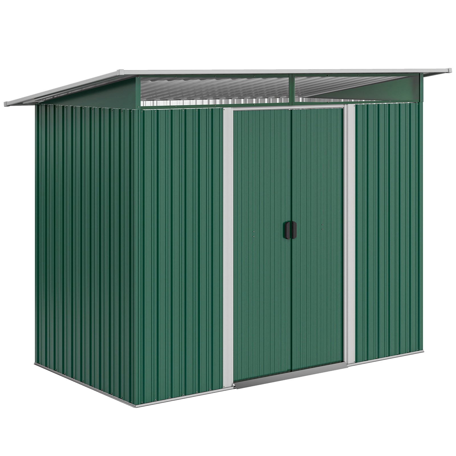 Outsunny Garden Shed Outdoor Storage Tool Organizer w/ Double Sliding Door