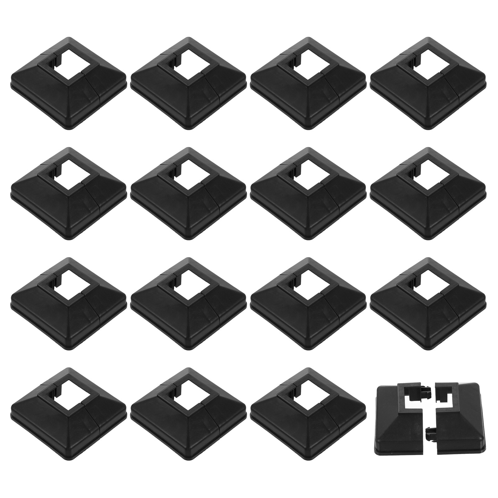 Post Skirt, 16pcs 32x32mm Plastic Base Cover Trim Skirt,85x85mm(Overall)