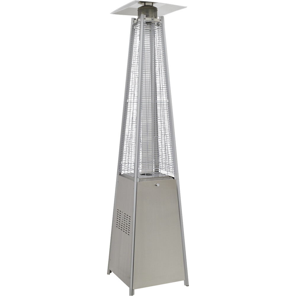13kW Steel Propane Gas Pyramid Tower Patio Heater - Outdoor Garden Dining Set