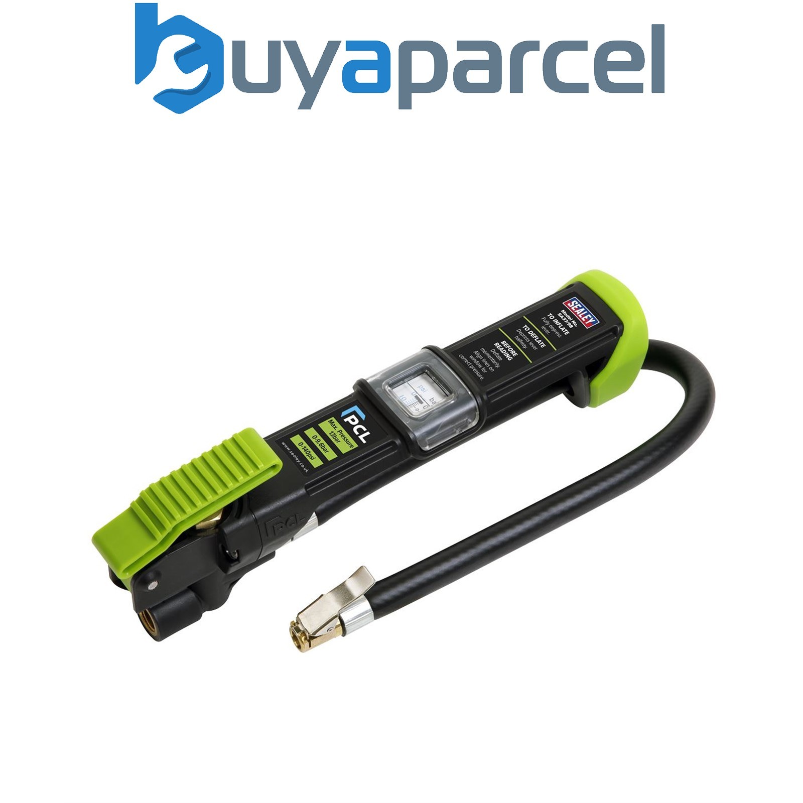 Sealey SA37/98 PCL Airlite Eco Tyre Inflator with Clip-On Connector