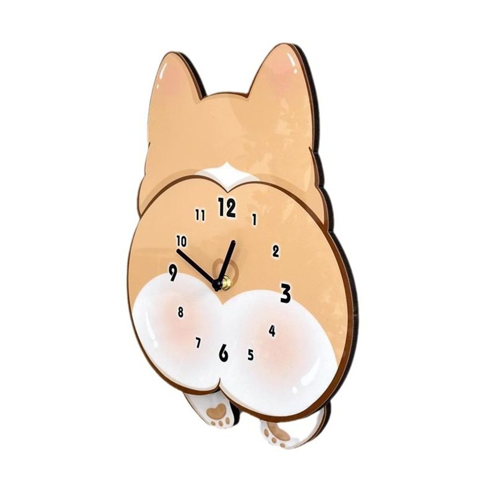 Cartoon Dog Corgi Rocking Clock Room and Bedroom Decorative Clock Cute1109