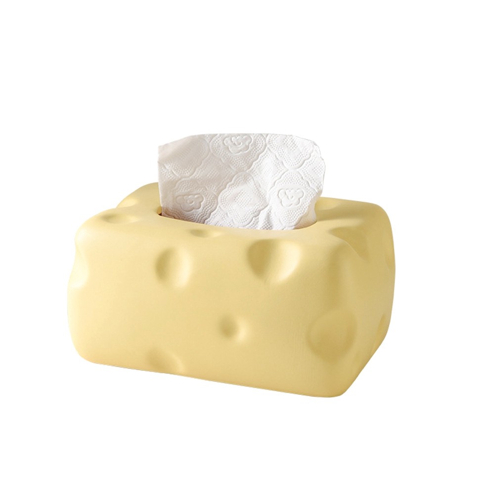 Cheese Shape Tissue Box with Noslip Pad Excellent Case Dispenser N2J36621