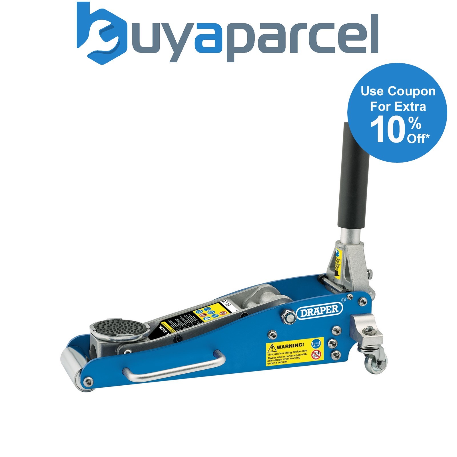 Draper 31242 Aluminium Low Profile Trolley Jack, 1.25 Tonne
