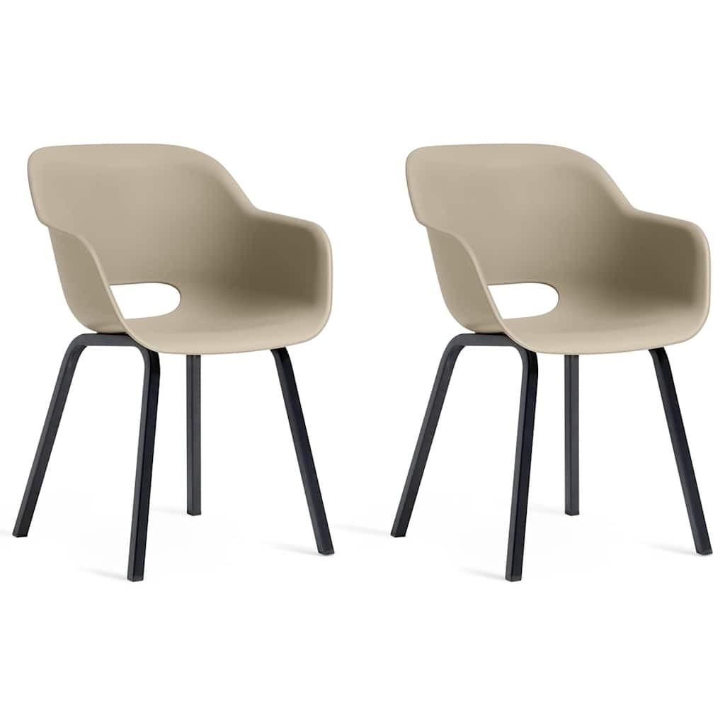 Keter Garden Chairs 2pcs Silver/Sage Metal Legs Outdoor Patio Seating vidaXL