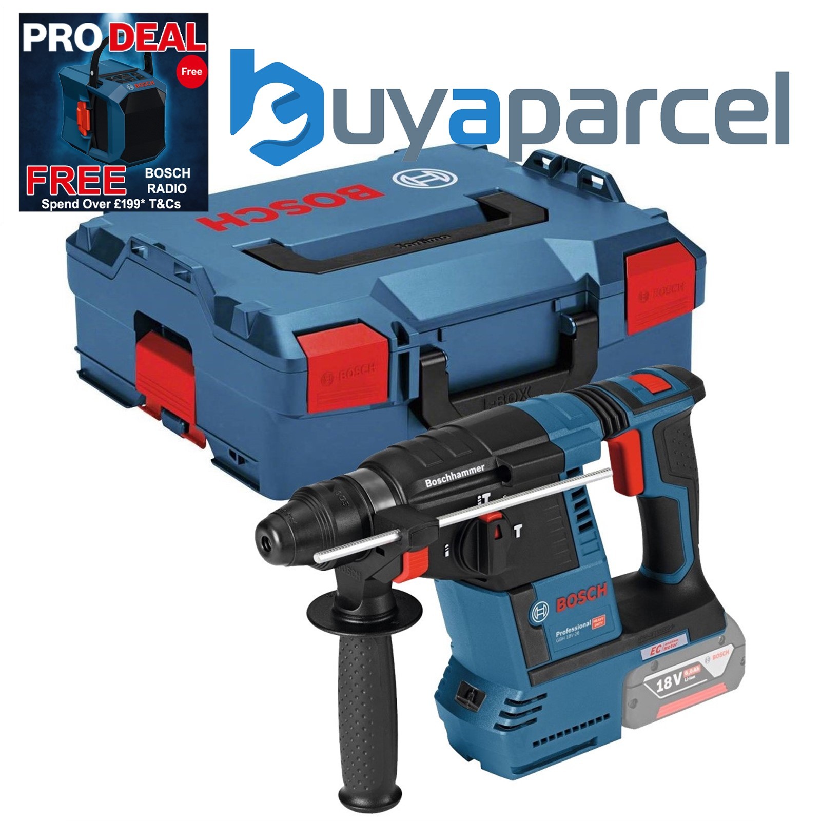 Bosch GBH18V-26 18v 3 Function Brushless SDS Drill GBH18V26 Bare + Lboxx Case