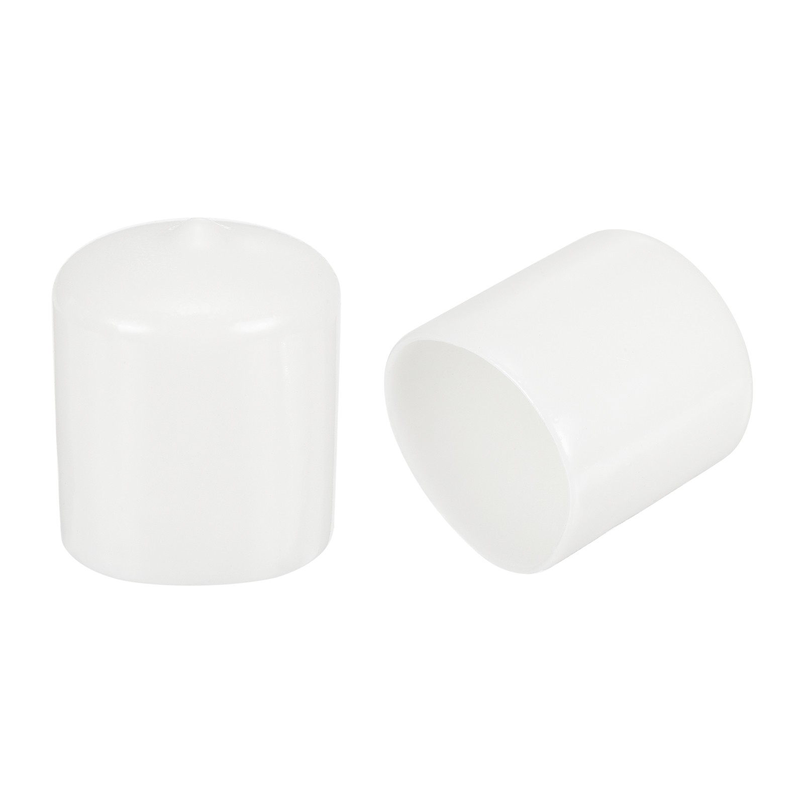 50pcs Round Rubber End Caps 29mm White Vinyl Cover Screw Thread Protectors