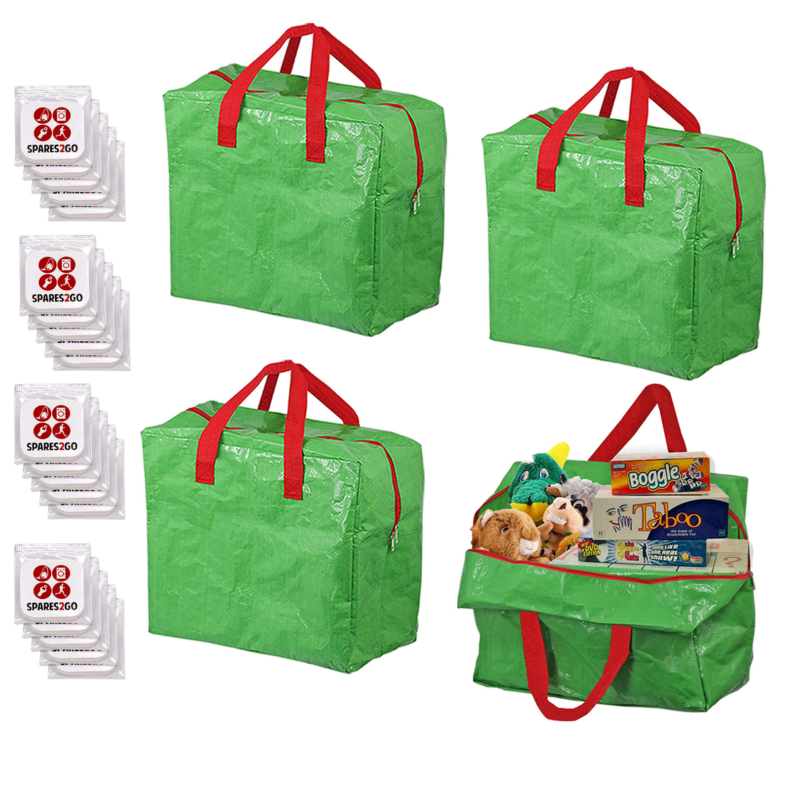 Large Storage Bag Waterpoof Zipped for Attic Junk Loft Clutter 50L x 4 + Fresh