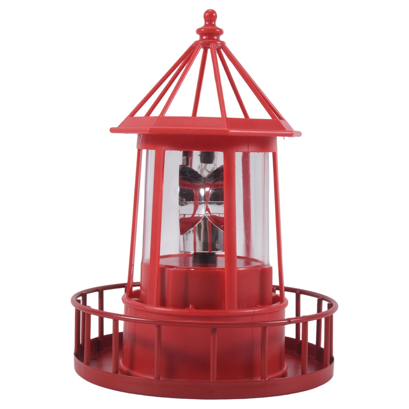 LED Solar Powered Lighthouse, 360 Degree Rotating Lamp Courtyard Decoration4439