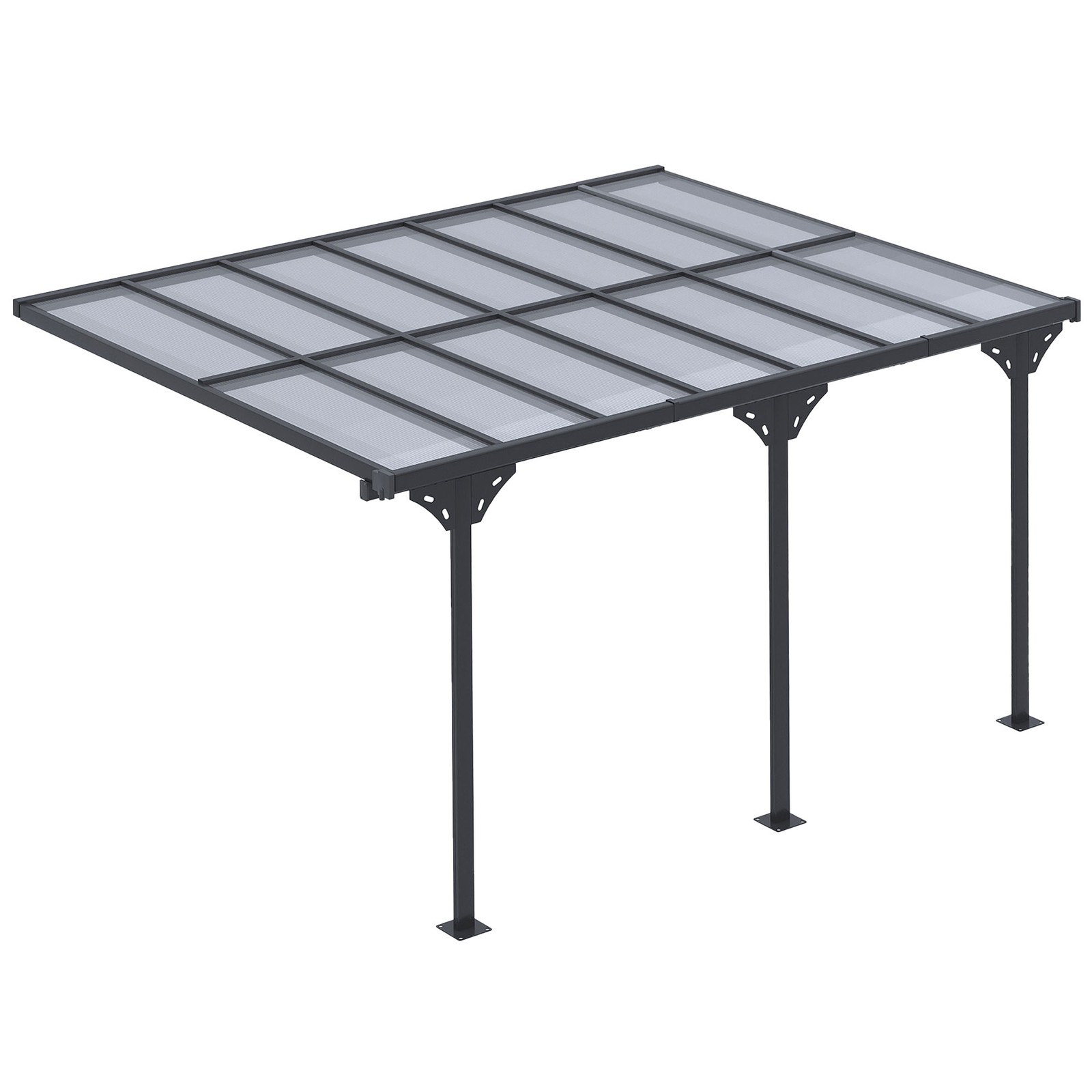 Outsunny Outdoor Patio Gazebo Pergola, Aluminum Post, 4.35 x 3 m PC Roof
