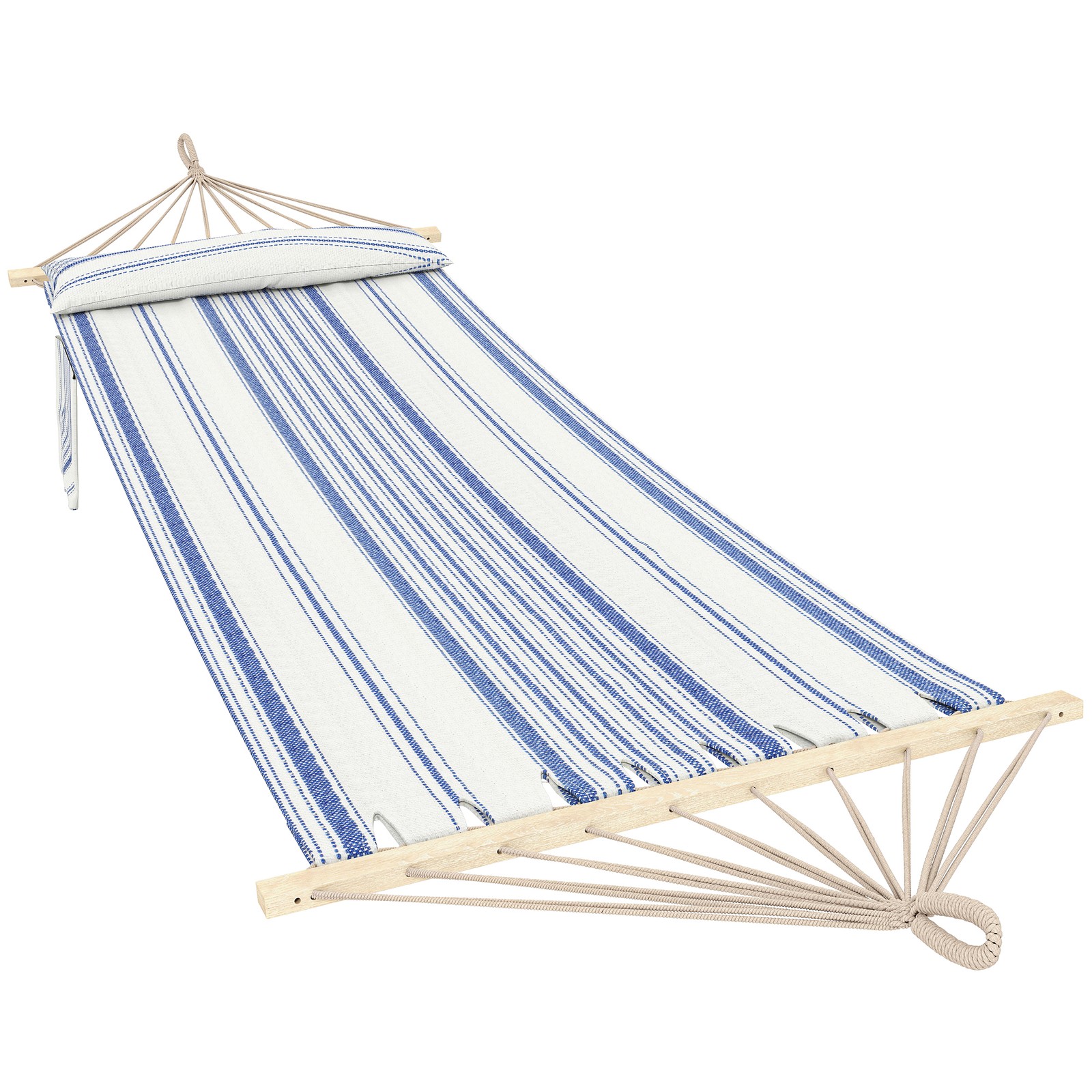 Outsunny Cotton Hammock, Soft Portable Swing Chair w/ Headrest