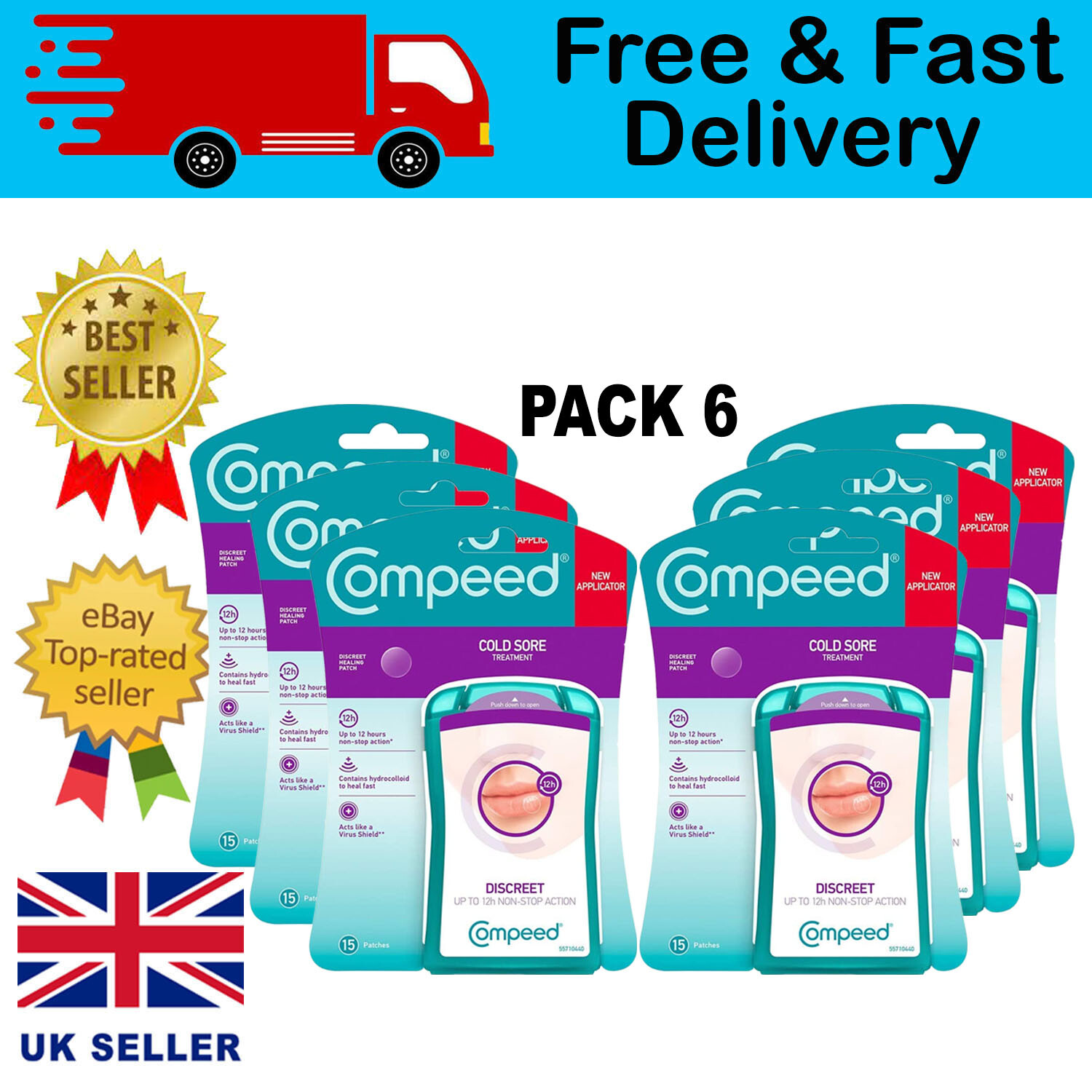 Compeed Cold Sore Discreet Healing Patch, 15 Count