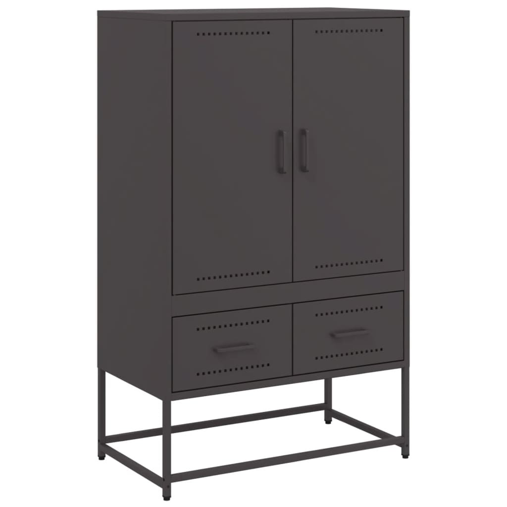 Highboard Sideboard Buffet High Cabinet Storage Cupboard Black Steel vidaXL