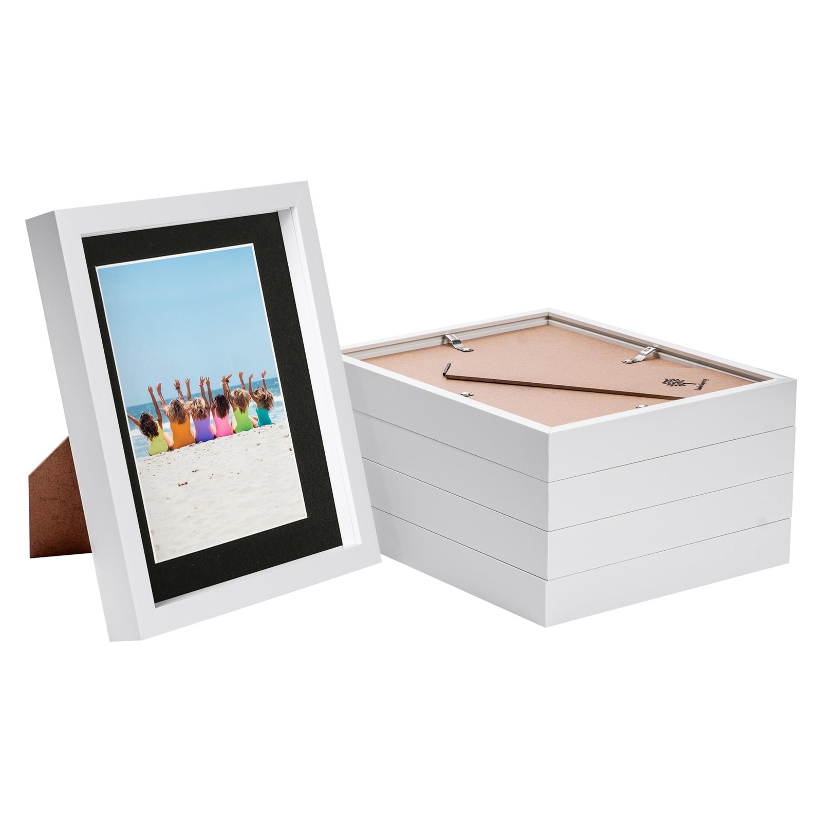 5x White 8" x 10" 3D Box Photo Frames Black 5" x 7" Mount Craft Shadow Picture