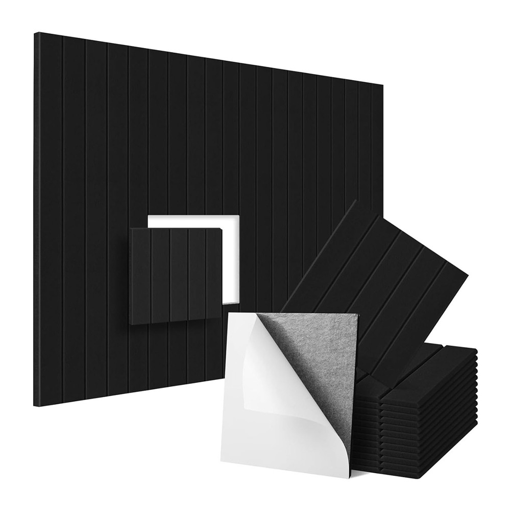 12 Pack Sound Proof Foam Panels 12x12x0.4 Inch, Self Adhesive Acoustic Wall7744