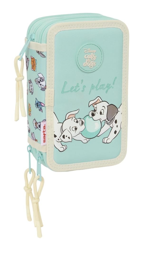 Safta CATS & DOGS – School Pencil Case with 37 Tools Included, Children's Pencil