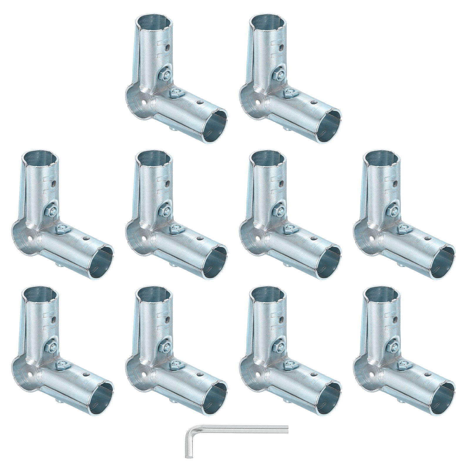 10Pcs 90 Degree Structural Pipe Connector, 3 Way Clamp Fit OD 1 Inch (25mm) Tube