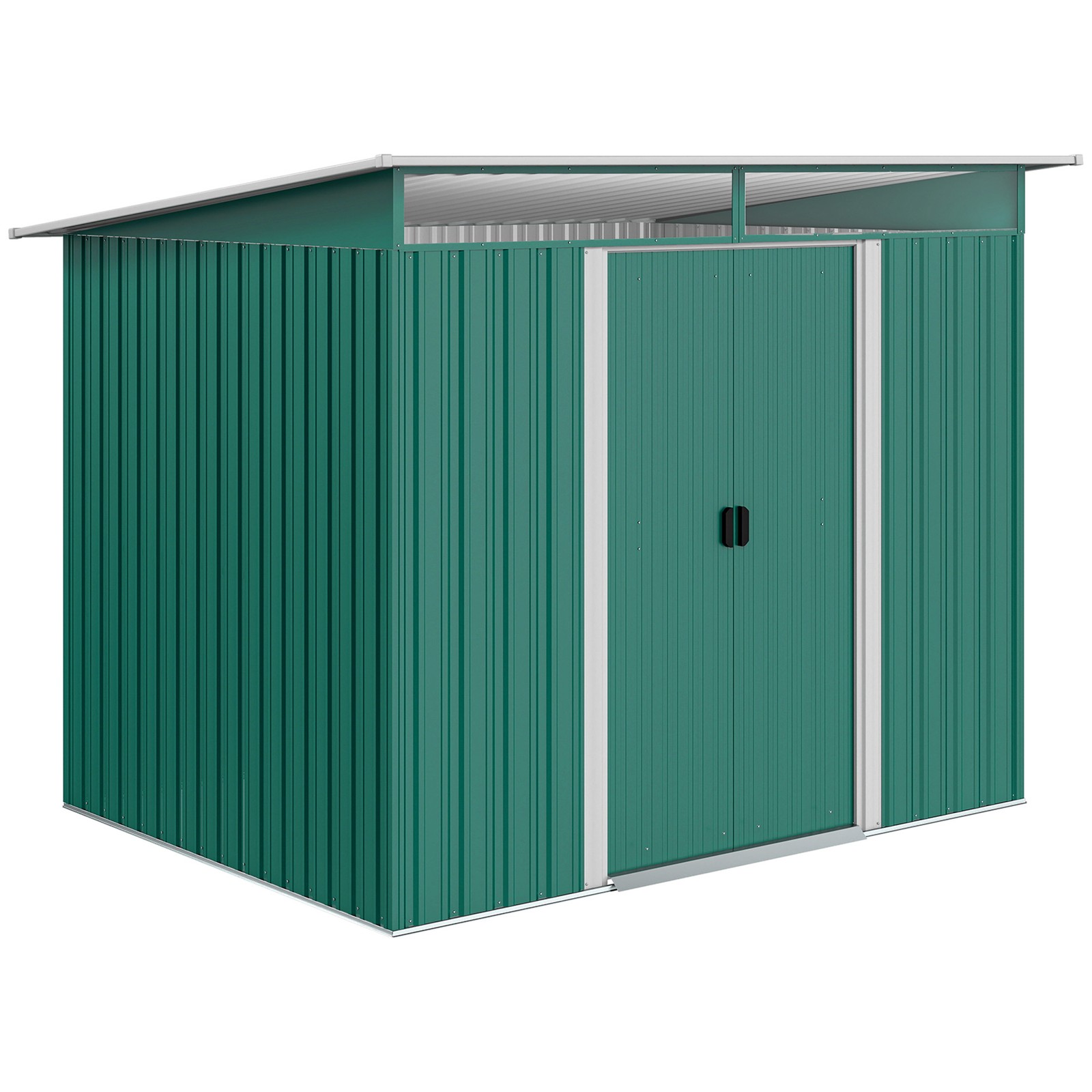 Outsunny Garden Shed Outdoor Storage Tool Organizer w/ Double Sliding Door