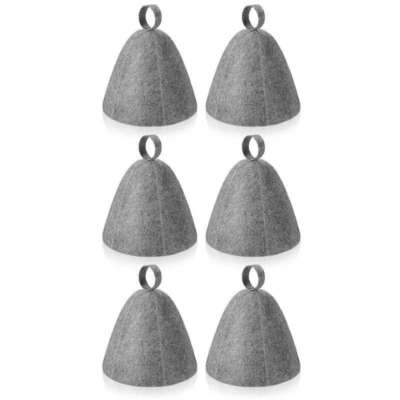 3X(6Pcs Sauna Hat Felt Bath Hat Head Absorbent Sauna for Sauna Shower6701