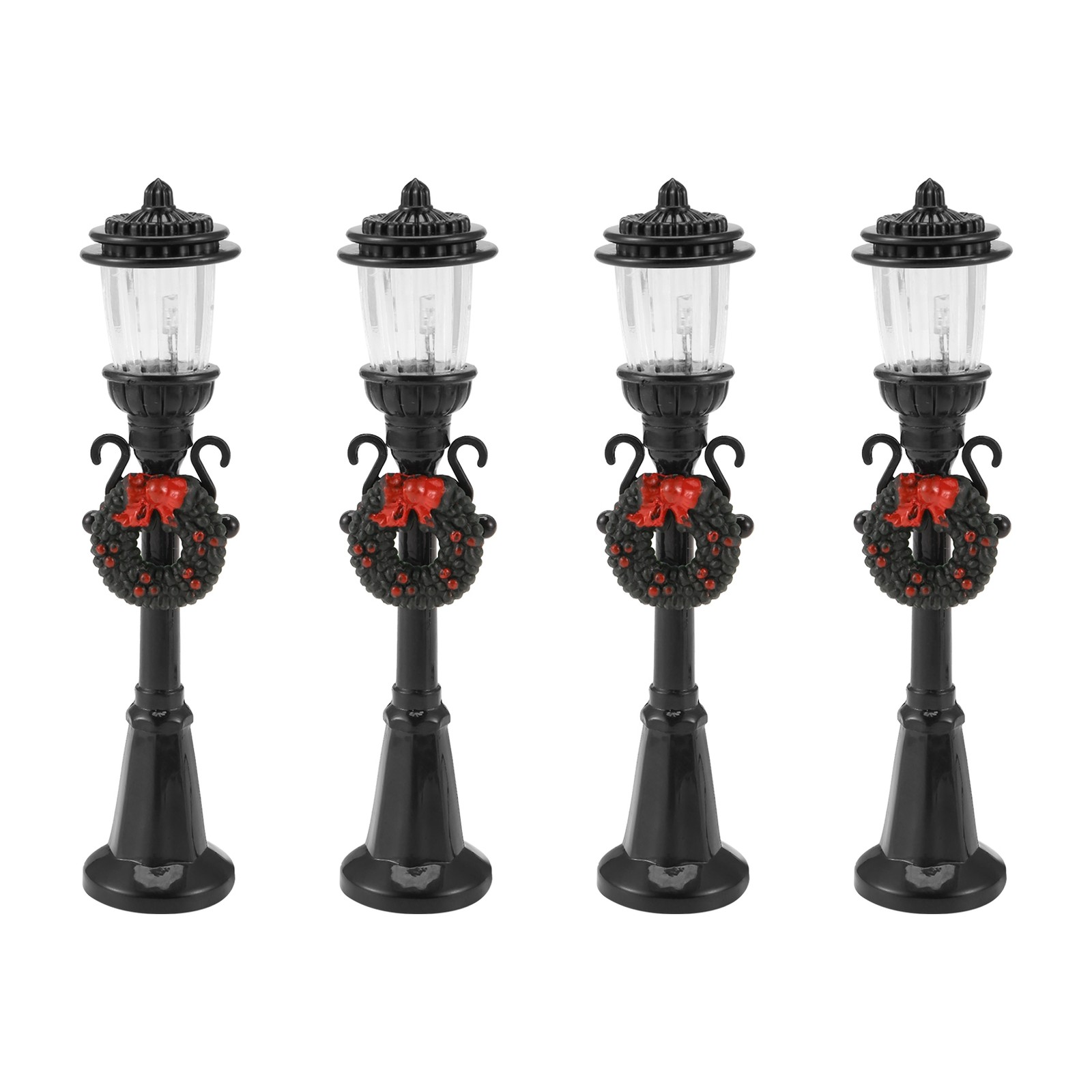 10X(4 Pcs Christmas Lamp Post Train Lamp Miniature Street Lamp Decorative1644