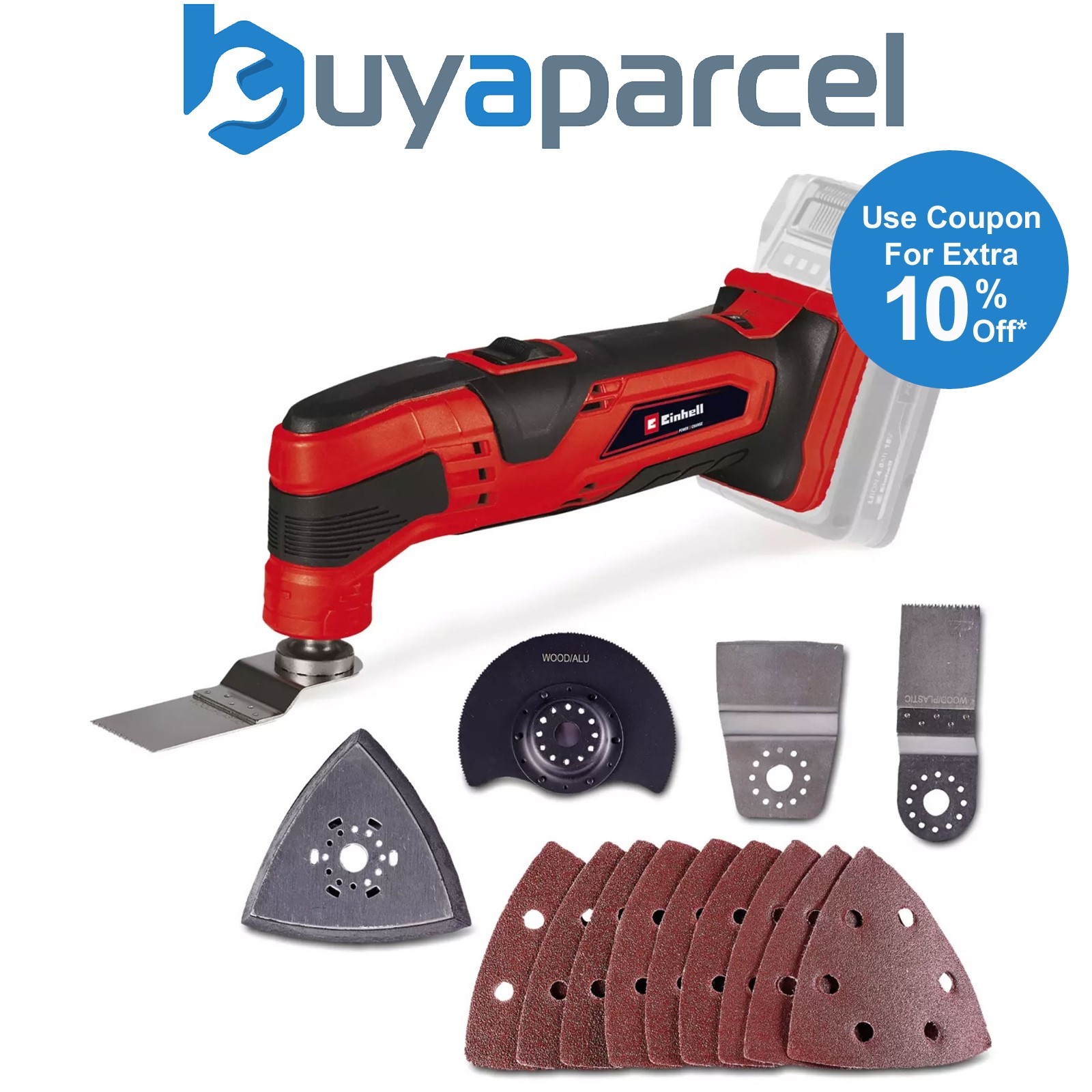 Einhell 18v Cordless Multi Tool TC-MG 18 Li-Solo Power X-Change Bare + 13 Access