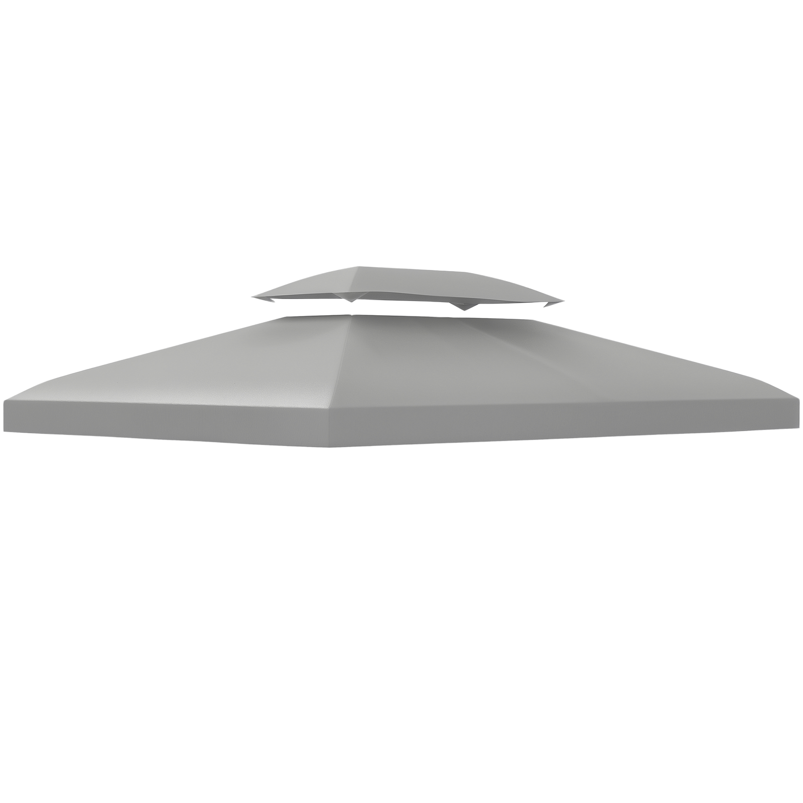 Outsunny 3x4m Gazebo Replacement Roof Canopy 2 Tier Top UV Cover Light Grey