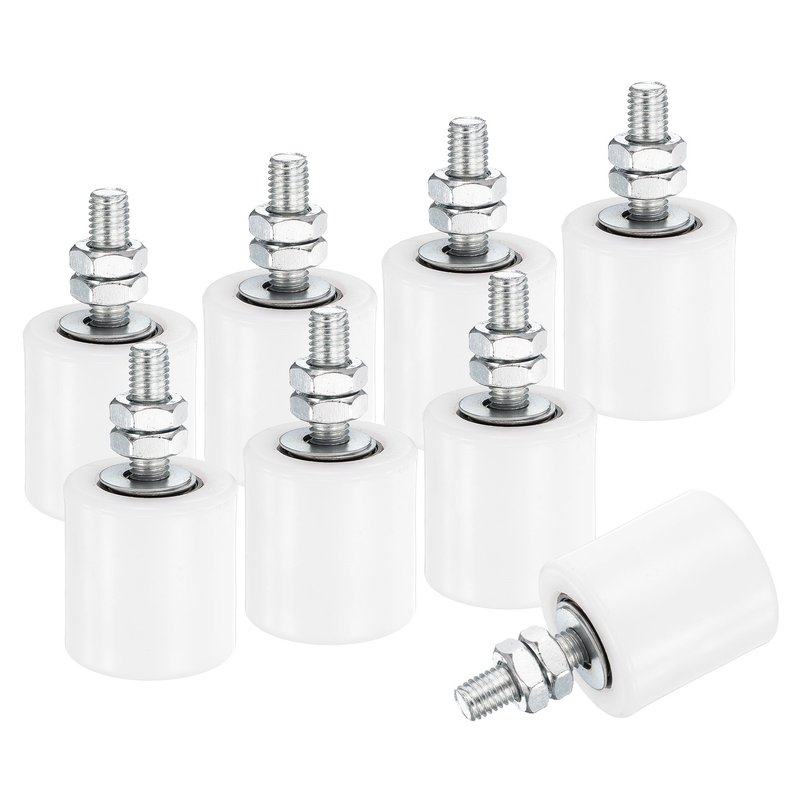 8Pcs Slide Gate Guide Roller, 1.7" Nylon Sliding Gate Support Assembly, White