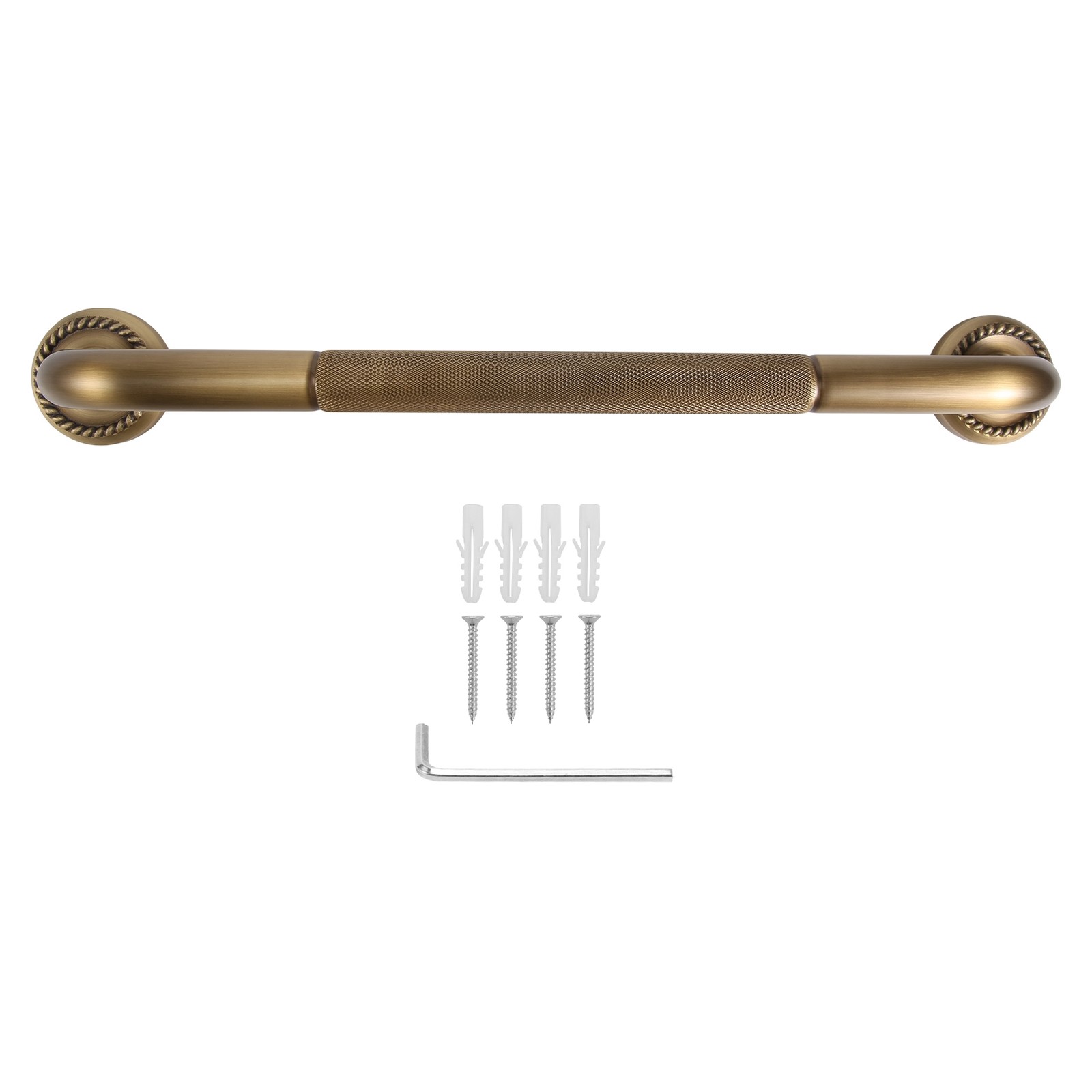 3X(Bathtub Grab Bar Antique Brass Grab Bar Grab Rail Armrest Handle Toilet8718