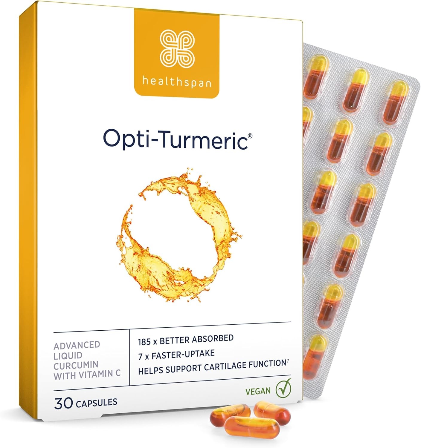 Healthspan Opti-Turmeric | High Strength 500mg Liquid Curcumin | Supports Carti