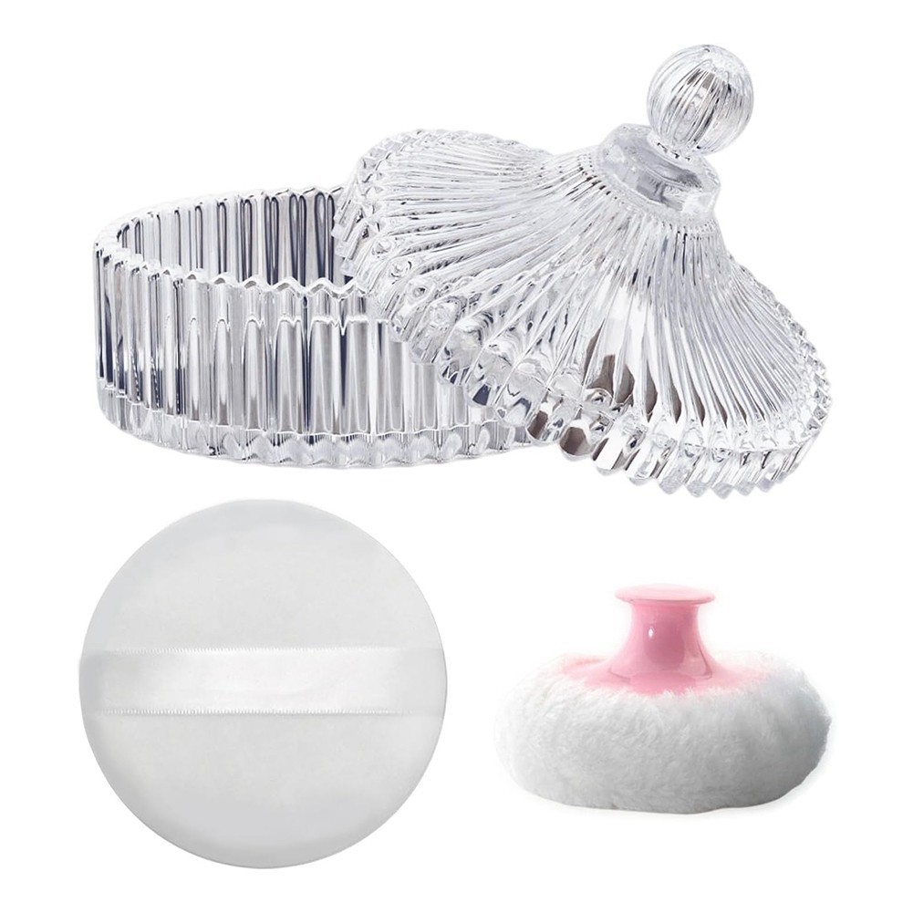 2X(Body Powder Puff and Container Set , Dusting Powder Puff for Women Baby9011