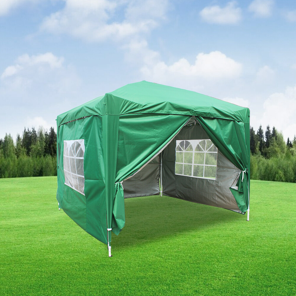 2.5x2.5m Garden Pop Up Gazebo Marquee Party Wedding Tent Canopy 4 Sides Green