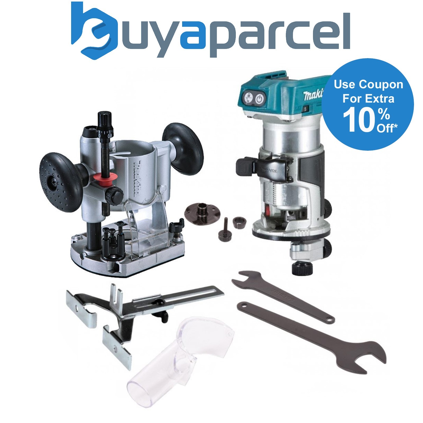 Makita DRT50Z 18V LXT Brushless Cordless Router Laminate Trimmer + Plunge Base