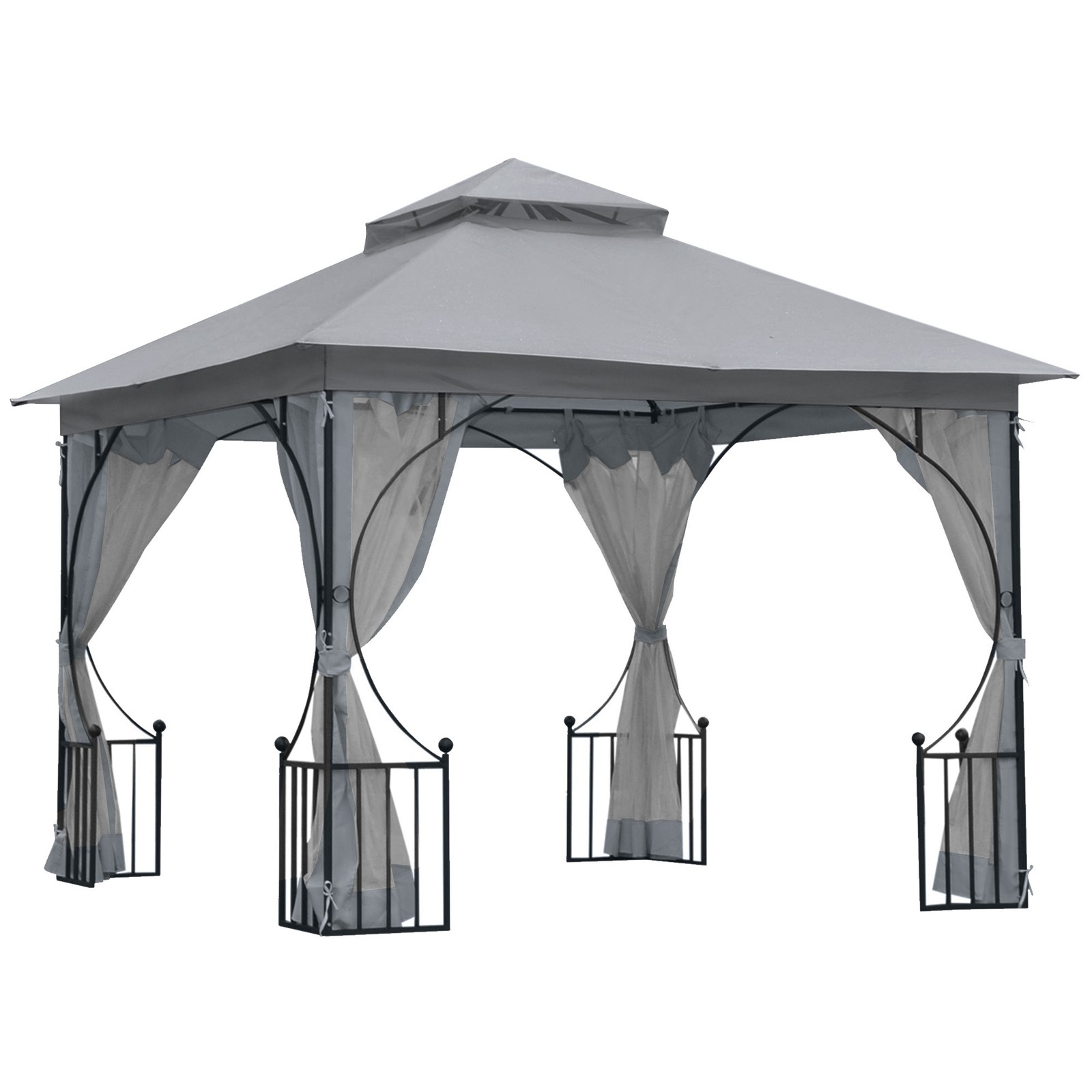 Outsunny Gazebo Party Tent Canopy Sun Shade for Patio Garden 3x3(m)