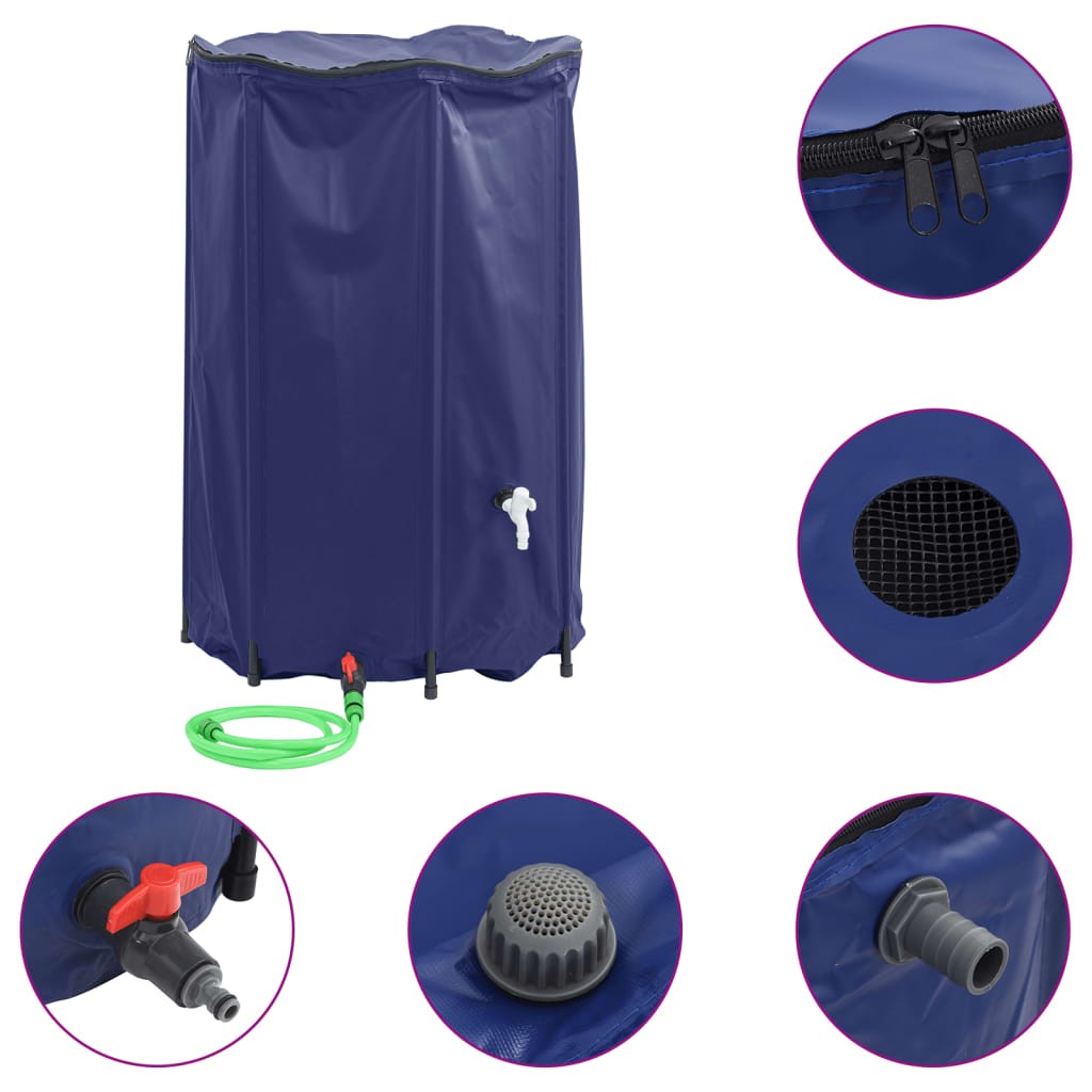 Water Tank with Tap Foldable Container Storage 1000 L PVC vidaXL