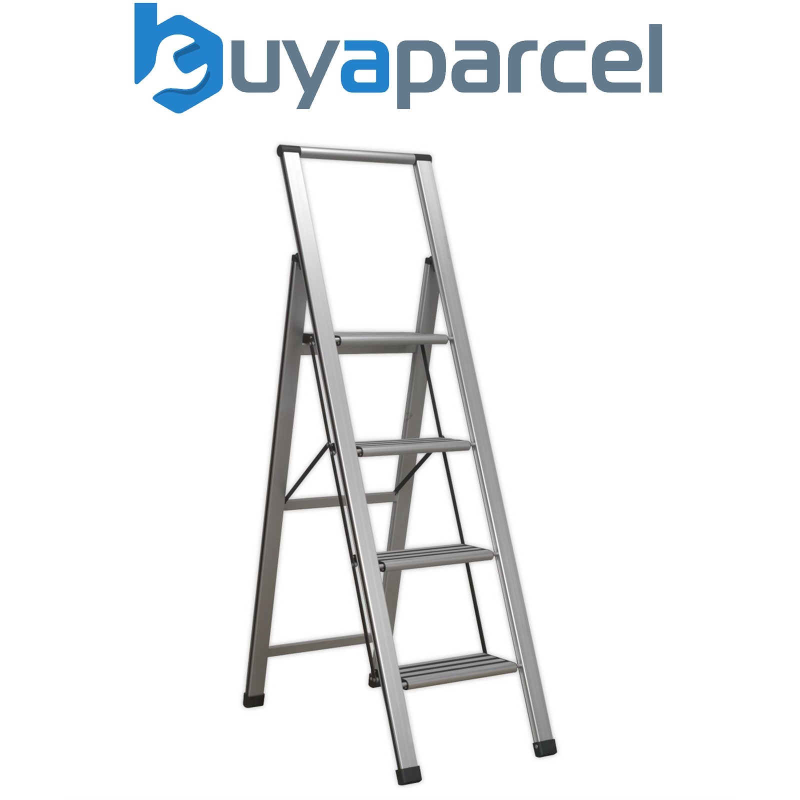 Sealey APSL4 Aluminium Professional Folding Step Ladder 4-Step 150kg Capacity -