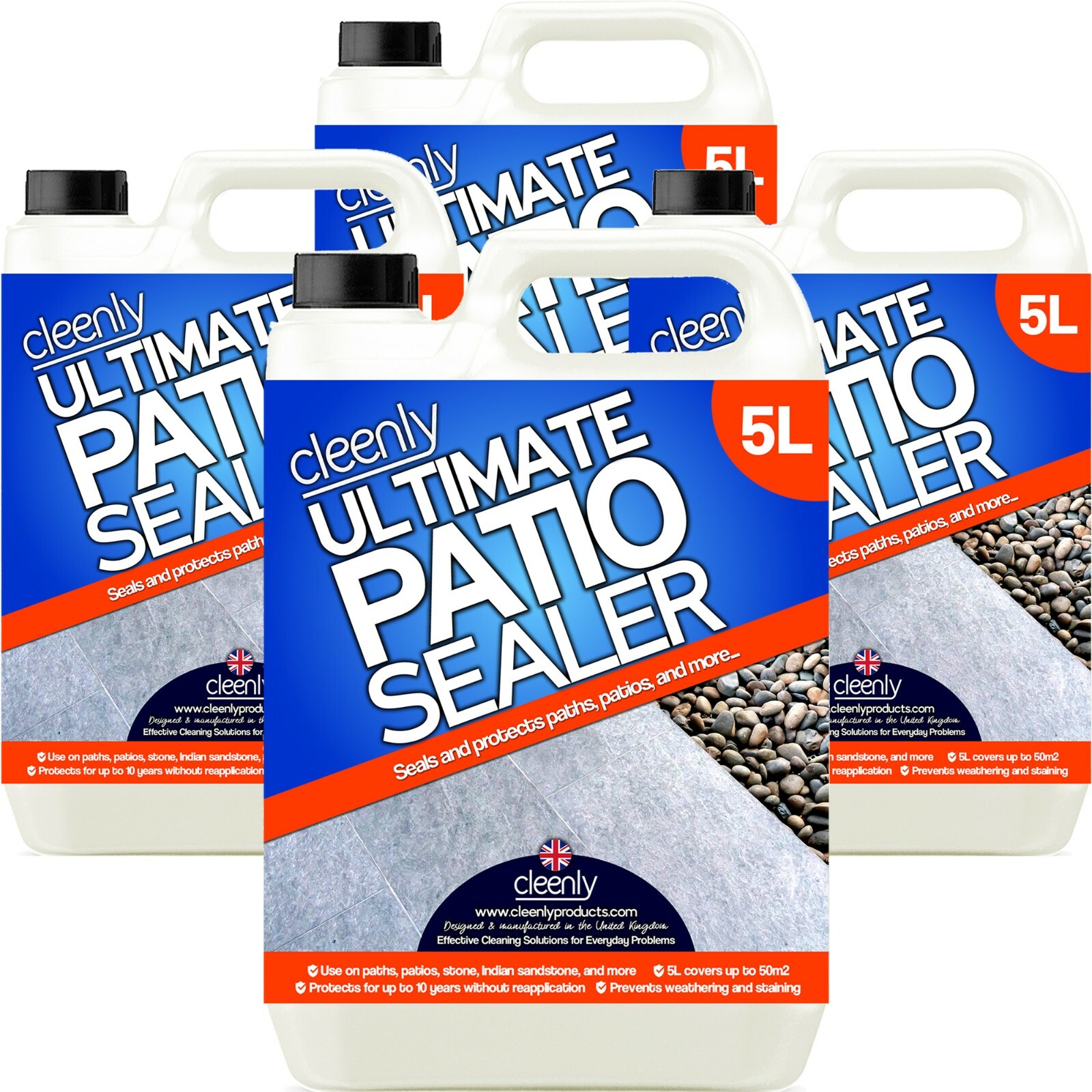 Cleenly Patio Sealer Drive Way Paths Indian Stone Concrete Slabs Cobbles 20L