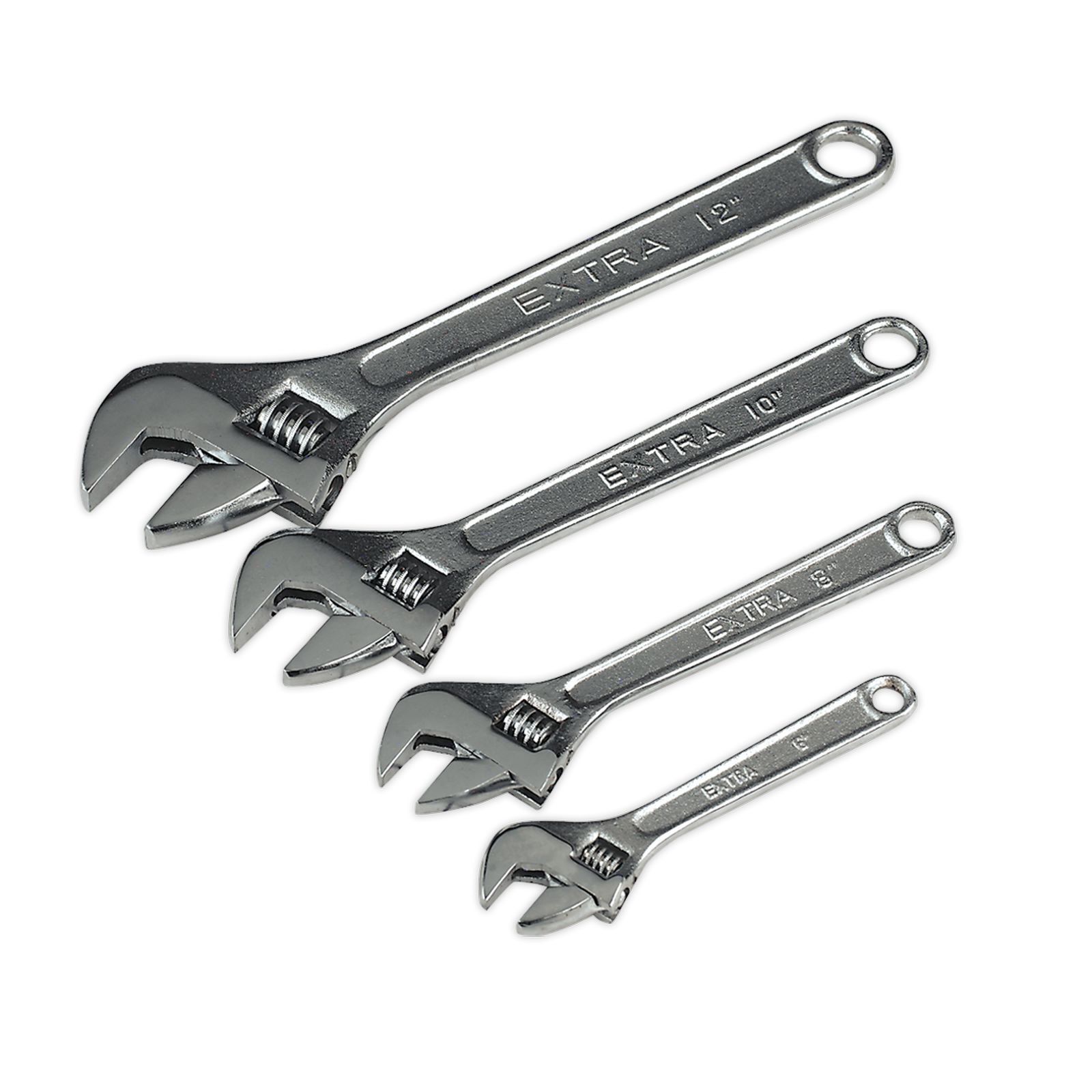Siegen Adjustable Wrenches 4 Piece 150 200 250 & 300mm Adjustable Wrench/Spanner