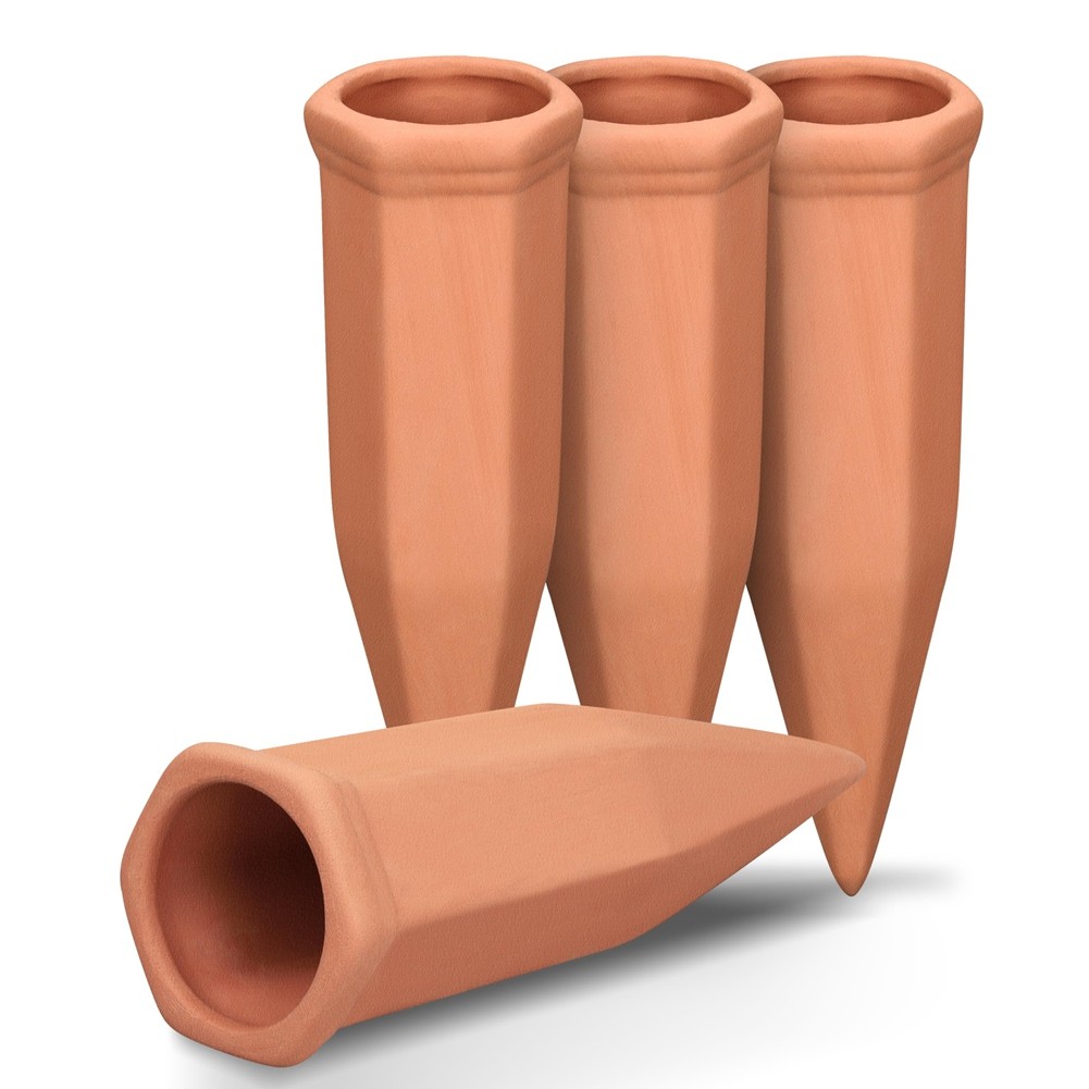 3X(Terracotta Watering Spikes Vacation Plant Watering Devices A3E9)5530