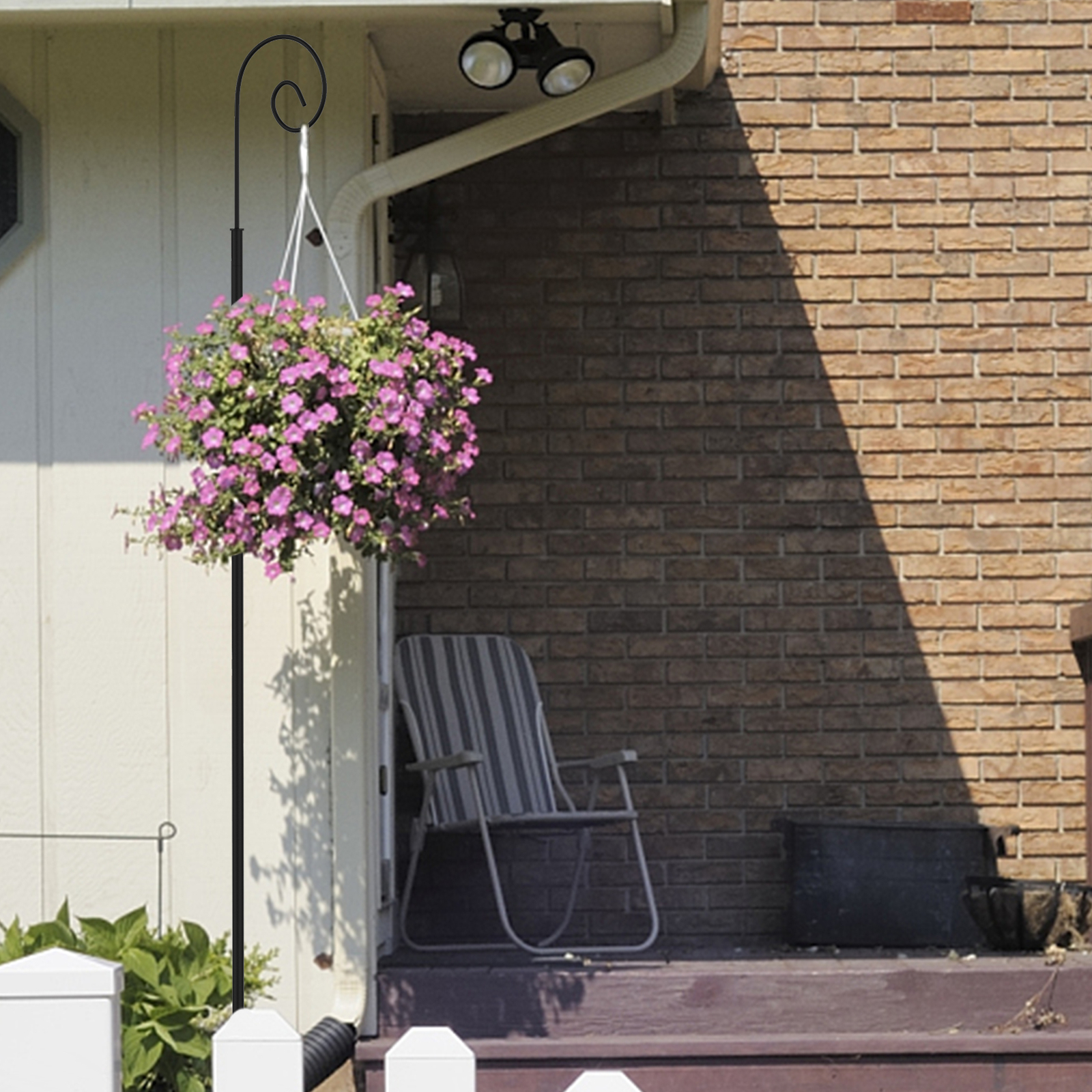 Outdoor Double Shepherds Hooks Garden Pole for Hanging Bird Feeder Plant Basket