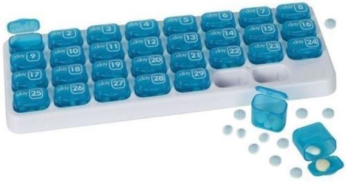2x One Month Pill Organiser 31 Day Box Lid Medicine Tablet Storage Dispenser